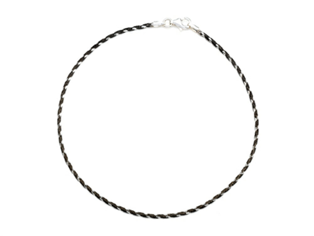 Finejewelers Sterling Silver with Black Rhodium 10 Inches Snake Chain Ankle Bracelet