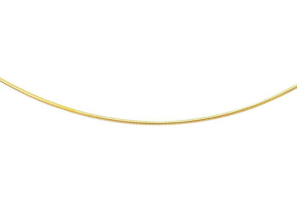 Finejewelers 14k Yellow Gold 18 Inch 5 Grams Bright Cut 1 mm Round Omega Necklace Lobster Clasp
