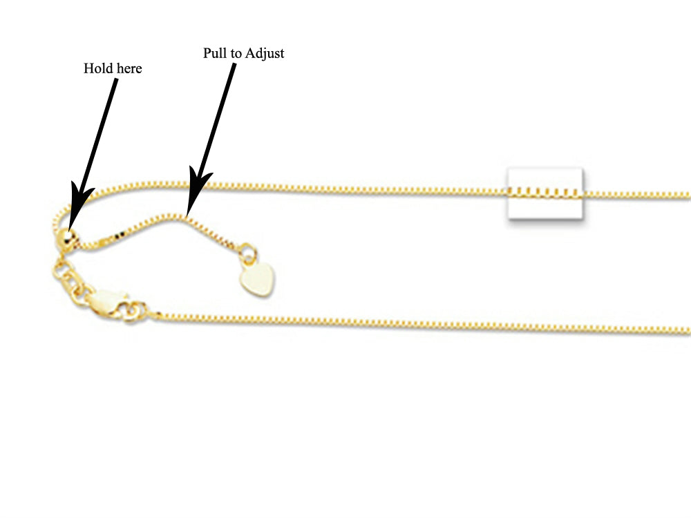 Finejewelers 14K Yellow Gold 22 Inch Adjustable Box Chain Necklace Lobster Clasp and Small Heart Charm