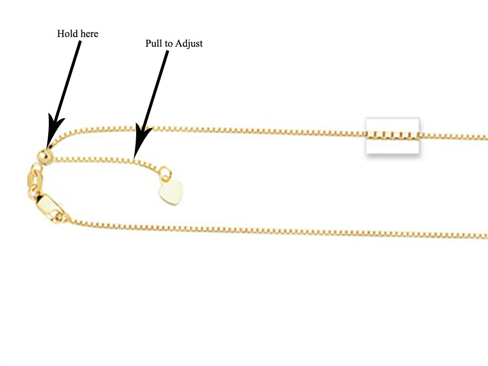 Finejewelers 14K Yellow Gold 22 Inch bright-cut Adjustable Box Chain Necklace Lobster Clasp Heart Charm
