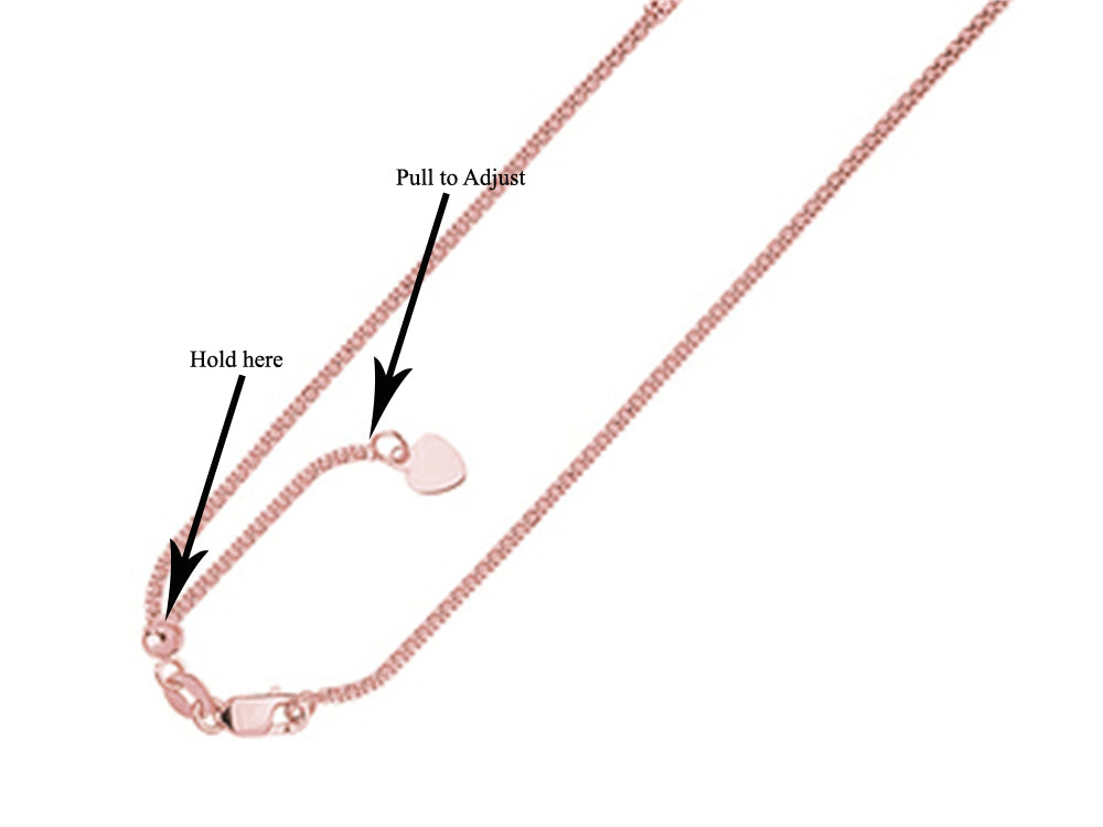 Finejewelers 14K Rose Gold 22 Inch Adjustable Popcorn Chain Necklace Lobster Clasp Small Heart Charm