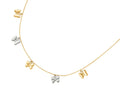 Finejewelers 14K Yellow Gold 18 Inch Two Tone Dangle Multi Butterfly Necklace with Pear Shape Clasp