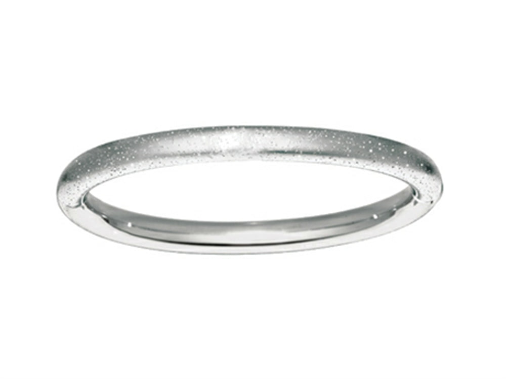 Finejewelers Rhodium Plated 7 Inch Textured Stardust Bright Cut Bangle
