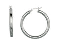 Finejewelers Sterling Silver with Rhodium Textured Stardust Bright Cut Roud Hoop Earrings