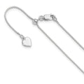Finejewelers Rhodium Plated 22 Inch x 0.85mm Adjustable Box Chain Necklace Lobster Clasp and Small Heart Charm