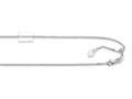 Finejewelers Rhodium Plated 22 Inch bright-cut Adjustable Box Chain Necklace Lobster Clasp Heart Charm