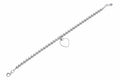 Finejewelers Rhodium Plated 7.5 Inch Round Beaded Bracelet with a Flat Dangle Heart Charm Lobster Clasp