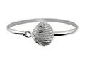 Finejewelers 925 Sterling Silver 7 Inch Flat Dome Bangle with Bright Cut Shell Top