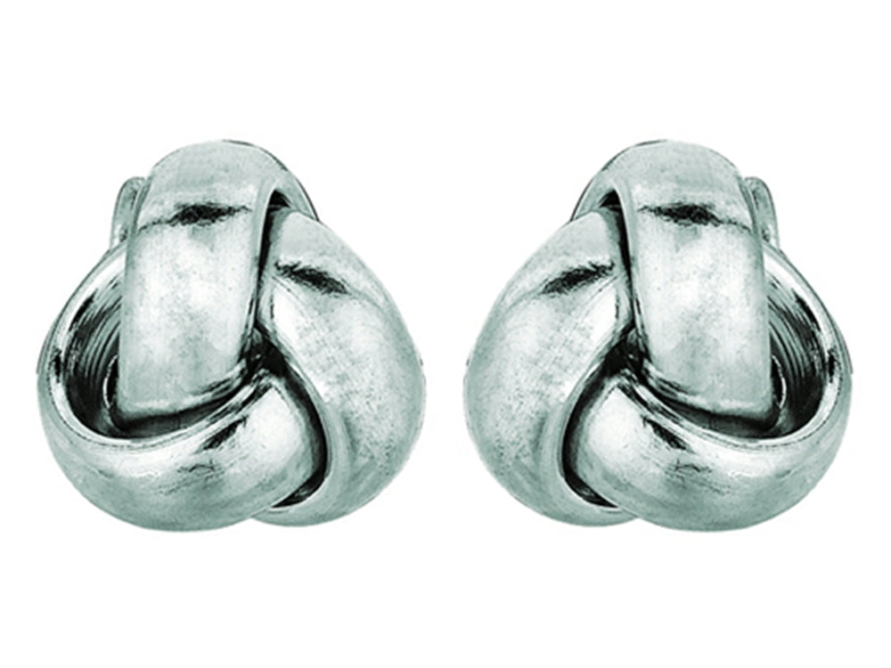 Finejewelers 14k White Gold Small Love Knot Earrings 6.5mm