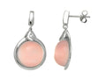 Finejewelers Sterling Silver Light Pink Round Simulated Cat's Eye Drop Earrings