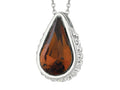 Finejewelers Sterling Silver Simulated Smokey Quartz Teardrop / Pear Shape Pendant Necklace