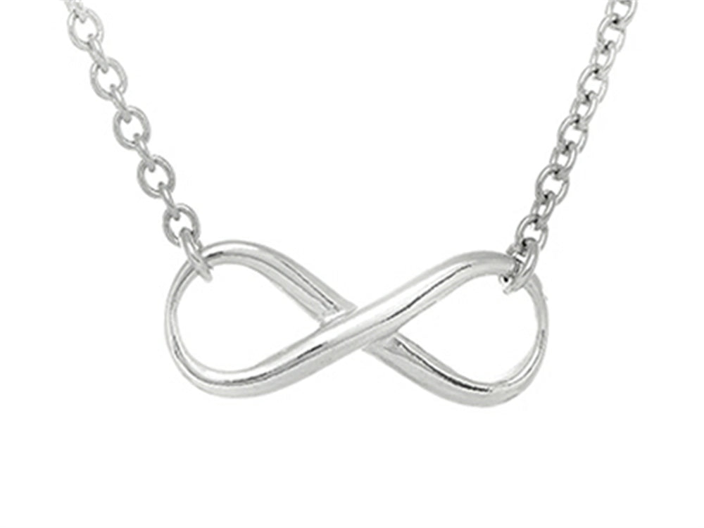 Finejewelers Sterling Silver Infinity Shiny Oval Link Ladies Necklace