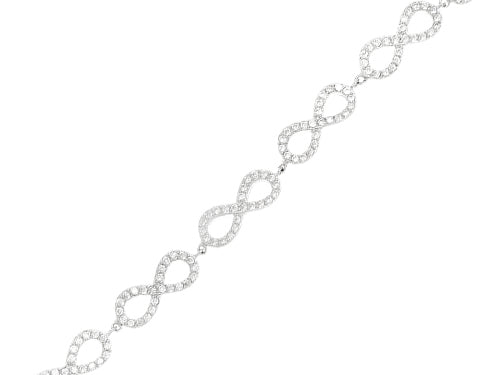 Finejewelers Sterling Silver 7.25 Infinity Link Ladies Bracelet with CZ's