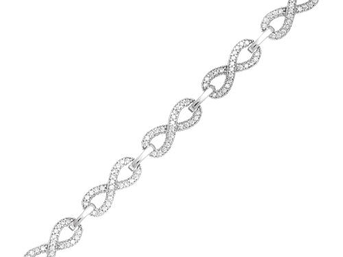 Finejewelers Sterling Silver 7.25 Infinity Shiny Link Ladies Bracelet with Cubic Zirconia (CZ)