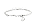 Finejewelers Sterling Silver 3.0mm Shiny bright-cut Stretchable Beaded Ladies Bracelet