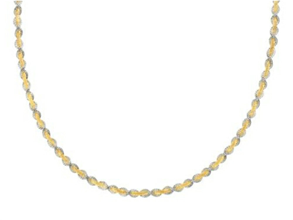 Finejewelers Sterling Silver and Yellow Finish Bright Cut Chain Necklace