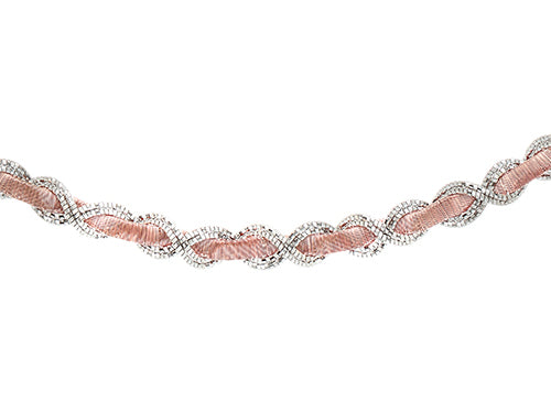 Finejewelers Sterling Silver and Rose Finish Bright Cut Necklace