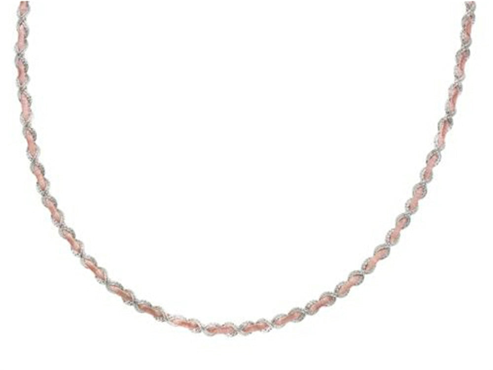 Finejewelers Sterling Silver and Rose Finish Bright Cut Necklace