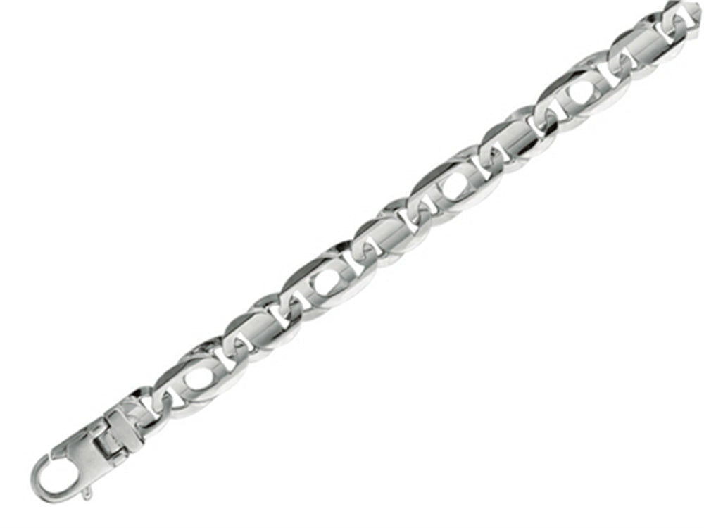 Finejewelers Sterling Silver 8.5 12.30mm Shiny Fancy Tiger Eye Mens Bracelet