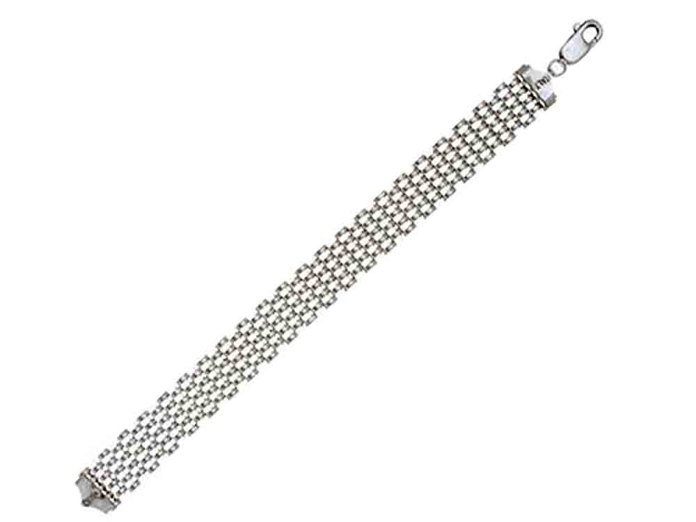 Finejewelers Sterling Silver 7.25 15mm Panther Ladies Bracelet