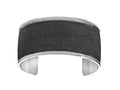 Finejewelers Stainless Steel with Black Glitter Finish Cuff Bangle