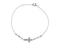 Finejewelers Sterling Silver Cross with Cubic Zirconia (CZ's) Ladies Necklace