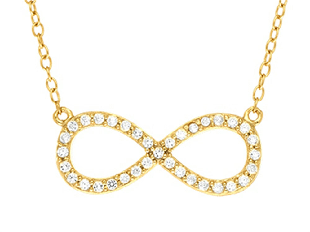 Finejewelers Sterling Silver with Yellow Finish Infinity Shiny Cable Ladies Necklace