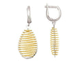 Finejewelers Sterling Silver with Yellow Finish Shiny Bright Cut Bird's Nest Teardrop Earrings