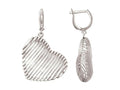 Finejewelers Sterling Silver with Shiny Bright Cut Bird's Nest Heart Earrings