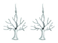 Finejewelers Silver with Rhodium Finish Shiny Tree of Life Drop Earrings