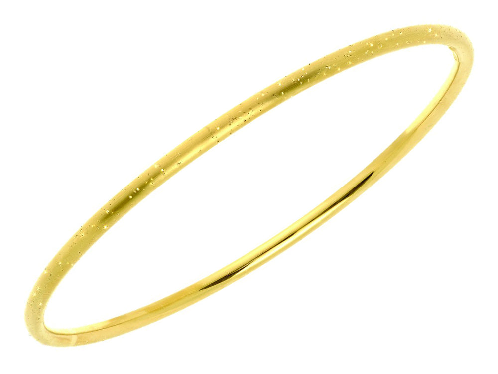 Finejewelers Silver with Yellow Finish Shiny Stardust Textured Slip On Bangle