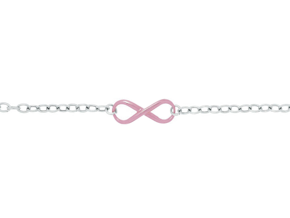 Finejewelers Silver with Rhodium Finish Shiny Oval Link Large Rose Infinity Chain Necklace