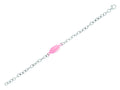 Finejewelers Silver with Rhodium Finish Shiny Flat Rose Oval Anchored On Oval Link Chain Bracelet