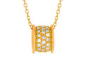 Finejewelers Silver 18 Yellow Finish Barrel Shape Slide with CZ Pendant Necklace