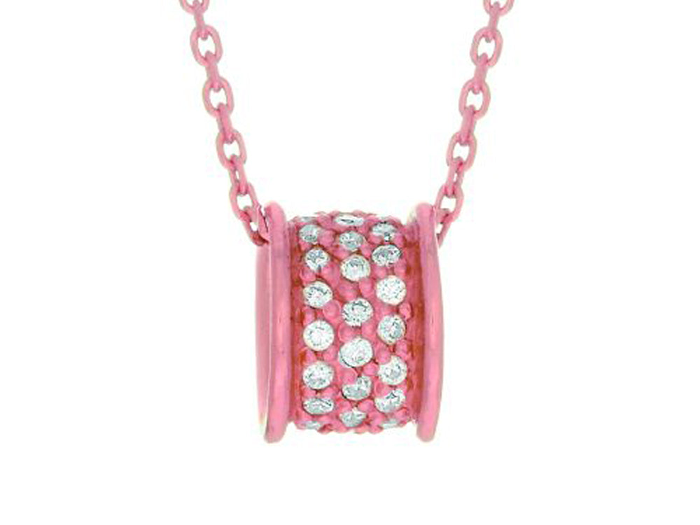 Finejewelers Silver 18 Rose Finish Shiny Pendant Necklace