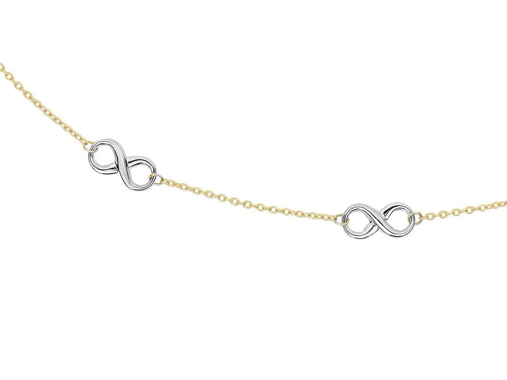 Finejewelers 14k Yellow and White Gold Cable Chain with 4 Infinity Charms  Bracelet