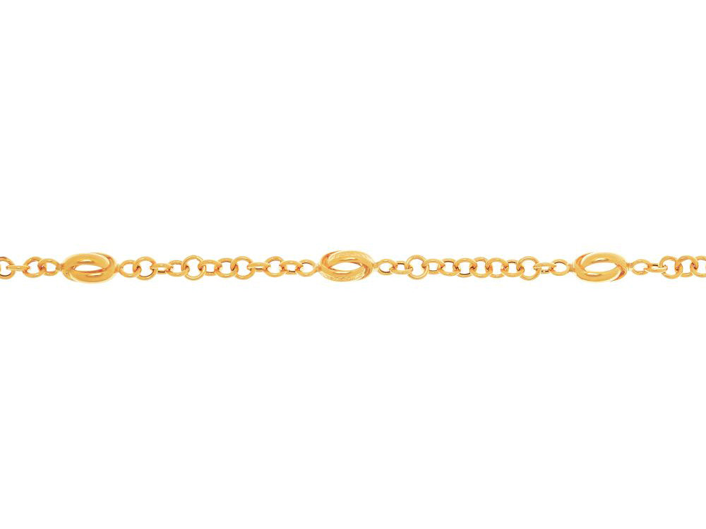 Finejewelers 14k Yellow Gold Shiny Round Link Chain with 2 Large Interconnected Oval Link Necklace
