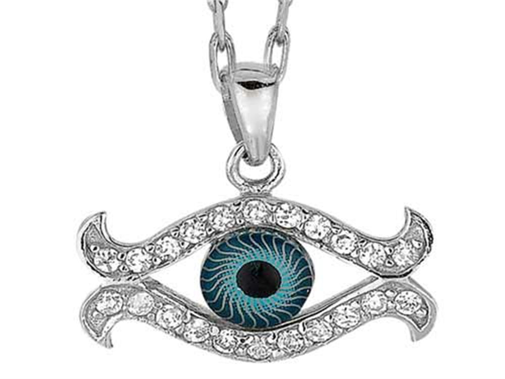 Finejewelers Sterling Silver 18 Inch Evil Eye Pendant Necklace