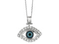 Finejewelers Sterling Silver 18 Inch Evil Eye Pendant Necklace
