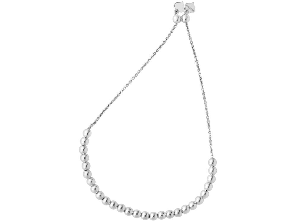 Finejewelers Rhodium Finish Sterling Silver 9.25 Inch Oval Link Adjustable Friendship Bracelet Draw String Clasp