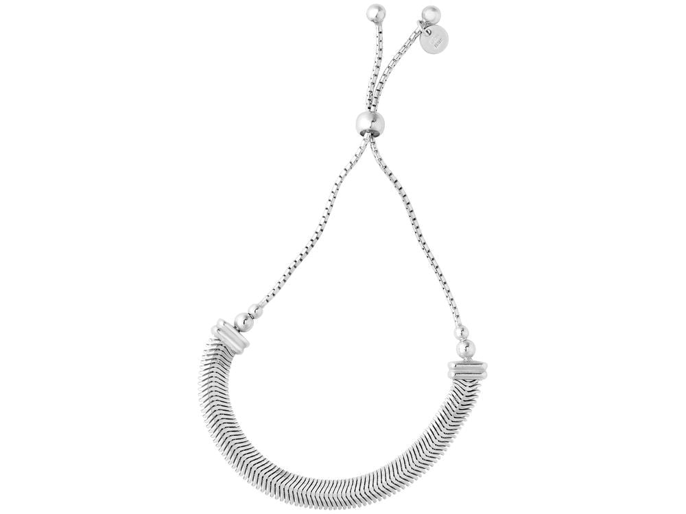 Finejewelers Rhodium Finish Sterling Silver 9.25 Inch Cordette Adjustable Friendship Bracelet Draw String Clasp