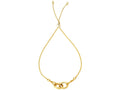 Finejewelers 14k Yellow Gold 9.25 Inch Interlocked Double Ring Wheat Friendship Adjustable Bracelet Draw String Clasp