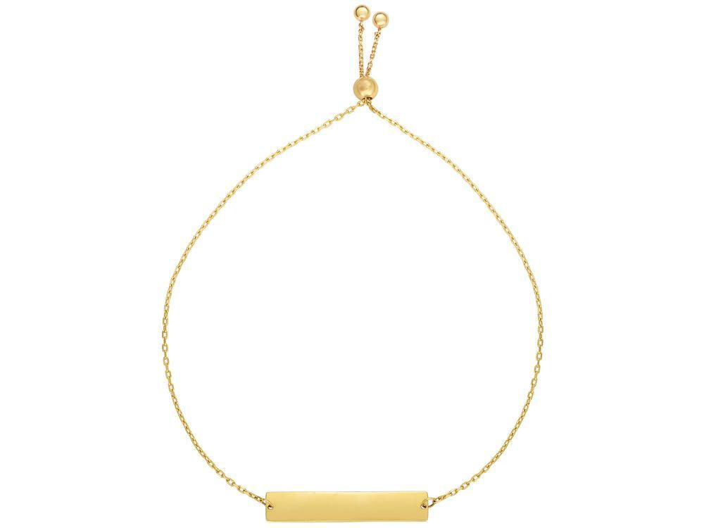 Finejewelers 14k Yellow Gold 9.25 Inch Bar Adjustable Friendship Bracelet Draw String Clasp