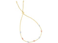 Finejewelers 14k Tri Color Gold 9.25 Inch Oval Beads Yellow Chain Friendship Adjustable Bracelet Draw String Clasp