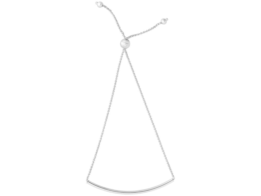 Finejewelers 14k White Gold 9 Inch Wheat Friendship Adjustable Bracelet Arched Bar Center Draw String Clasp