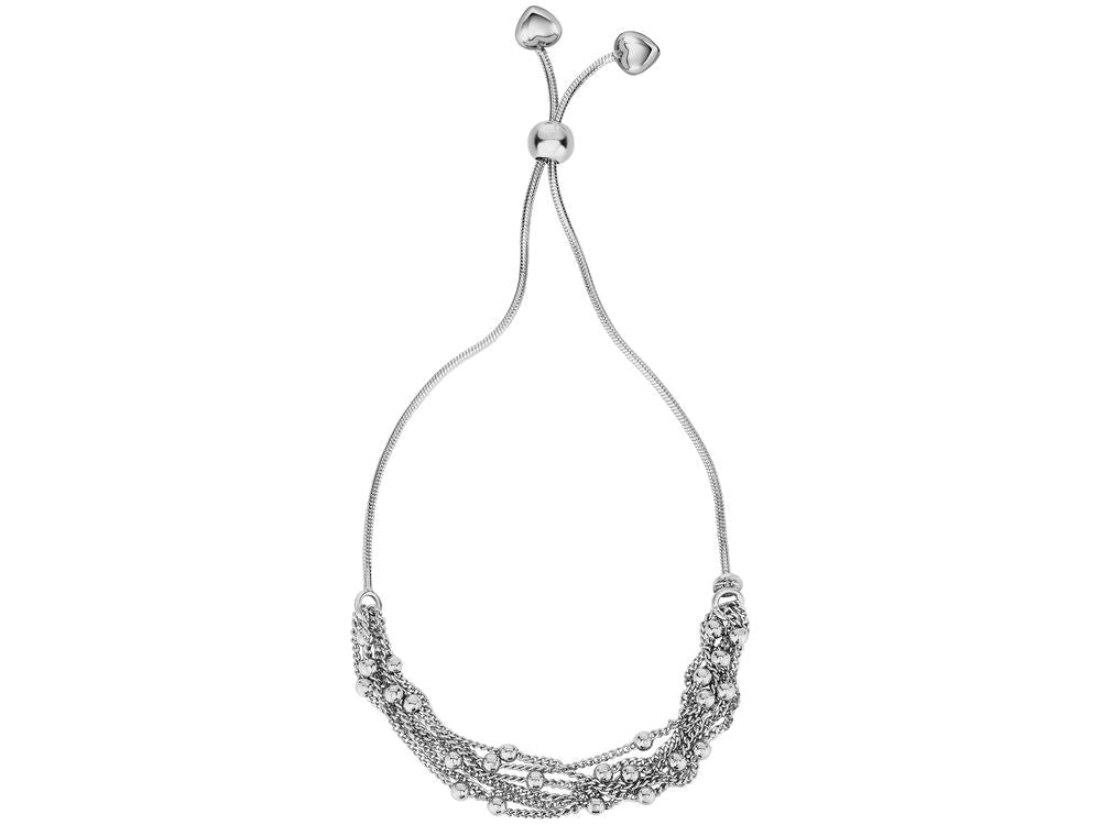 Finejewelers Sterling Silver 9.25 Inch Multi Strand Bead Curb Link Friendship Adjustable Bracelet Draw String Clasp
