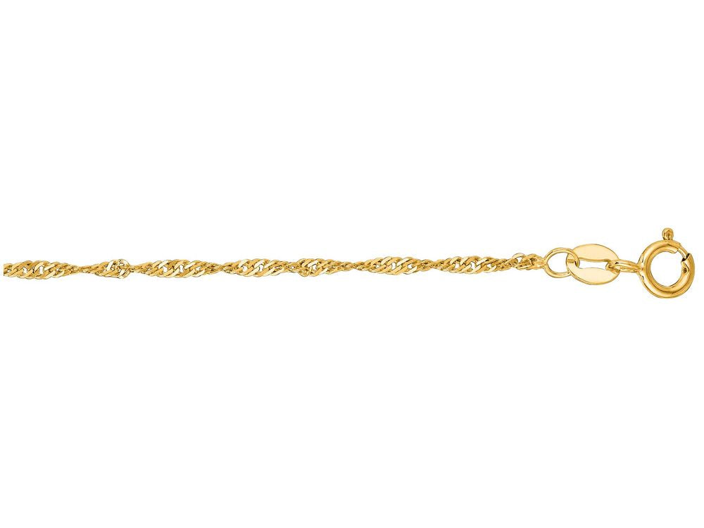 Finejewelers 10 Kt Yellow Gold 10k 16 Inch 1.5mm Classic Singapore Chain Necklace With Lobster Clasp