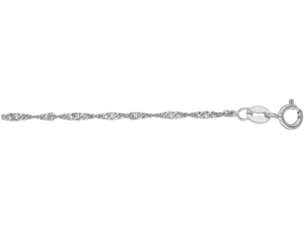 Finejewelers 10 Kt White Gold 10k 16 Inch 1.5mm Classic Singapore Chain Necklace W Ith Lobster Clasp