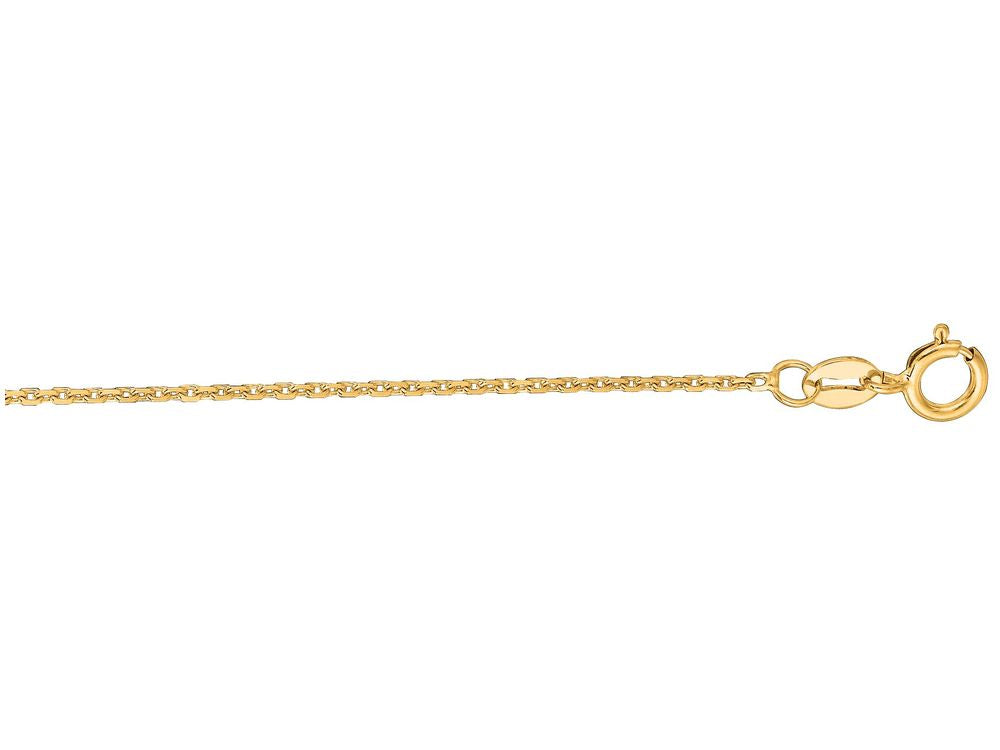 Finejewelers 10 Kt Yellow Gold 10k 16 Inch 1.1mm Bright Cut Cable Chain Necklace With Lobster Clasp