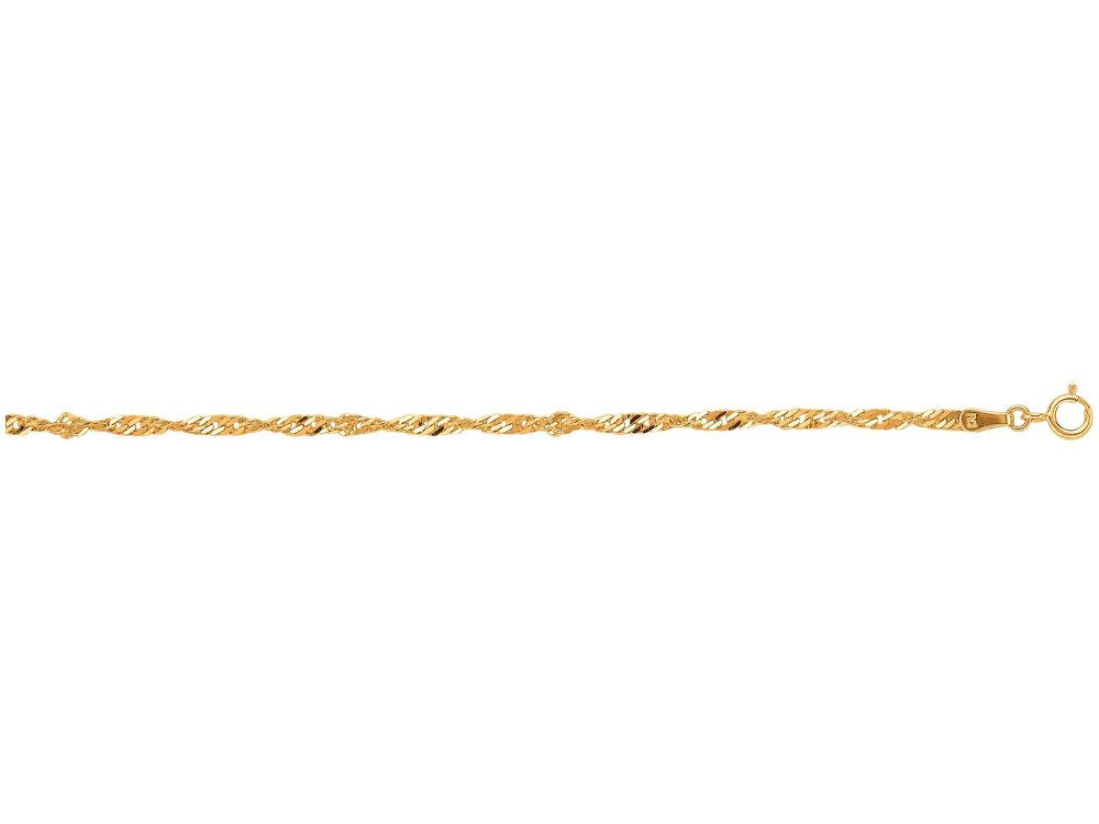 Finejewelers 10 Kt Yellow Gold 10k 7 Inch 2.2mm Bright Cut Sparkle Chain Bracelet With Spring Ring Clasp